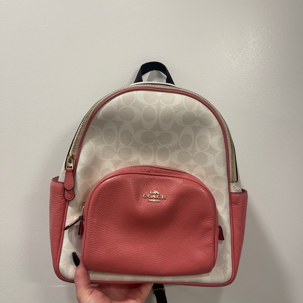 Coach Pink and Cream Women's Backpack